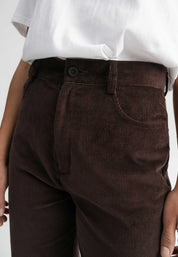high waist straight leg corduroy pants oorja walnuss