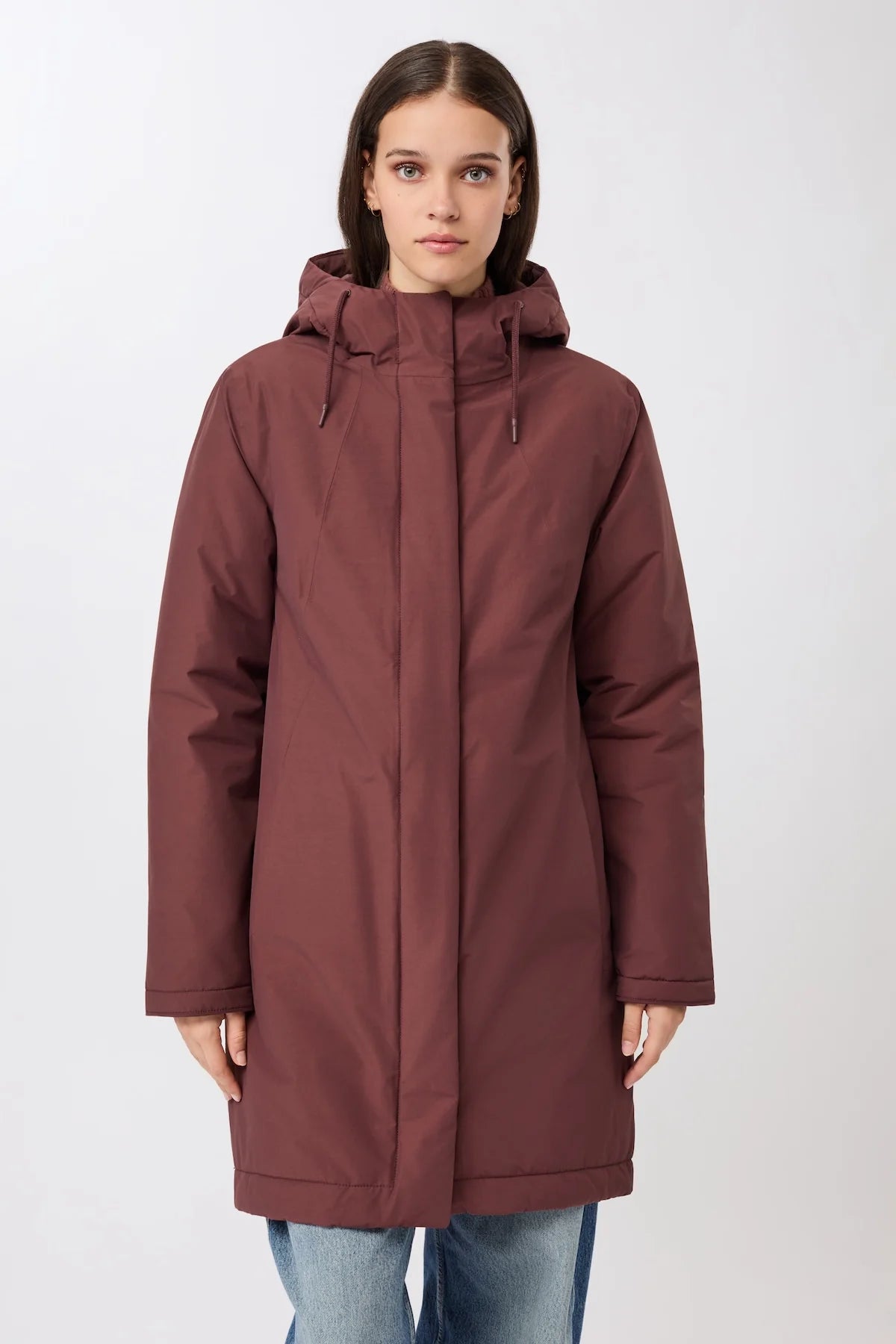 wattierter parka leicht tailliert burgundy (PA011CN08)