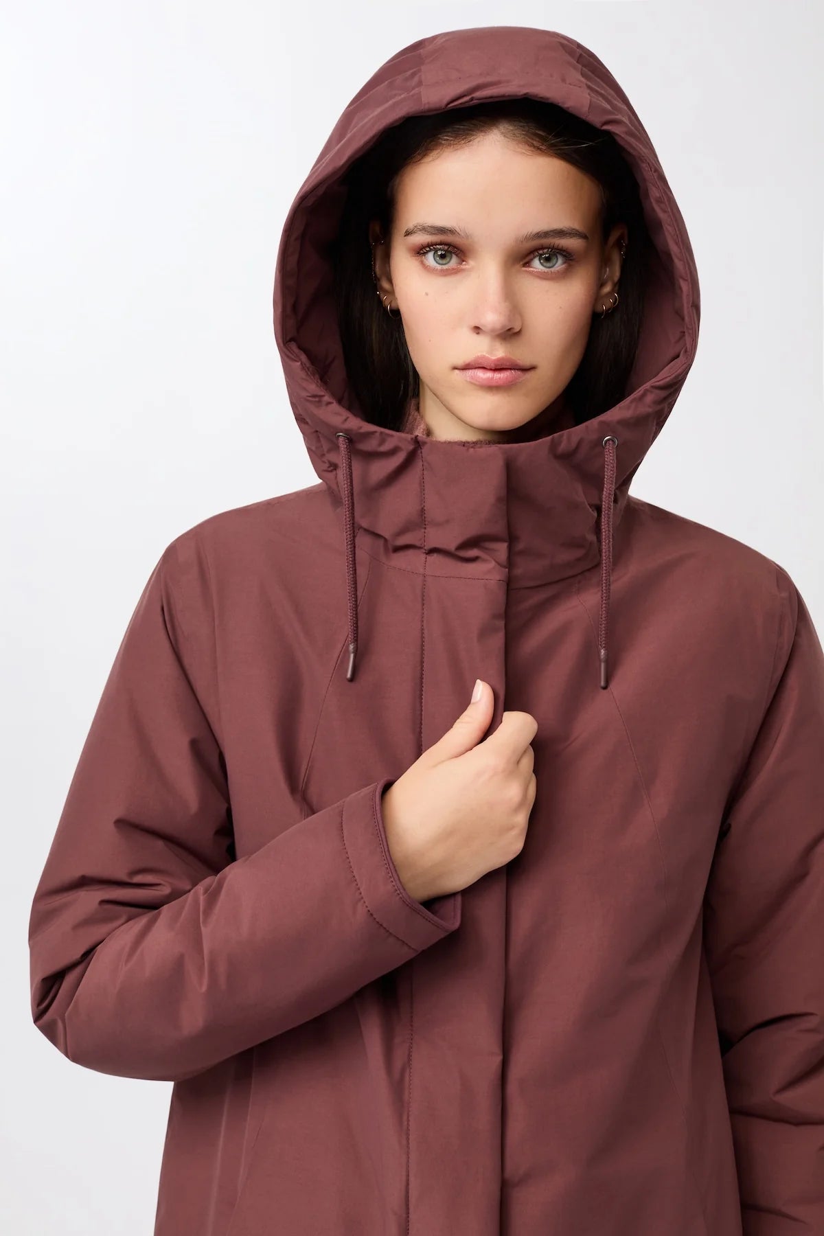 wattierter parka leicht tailliert burgundy (PA011CN08)