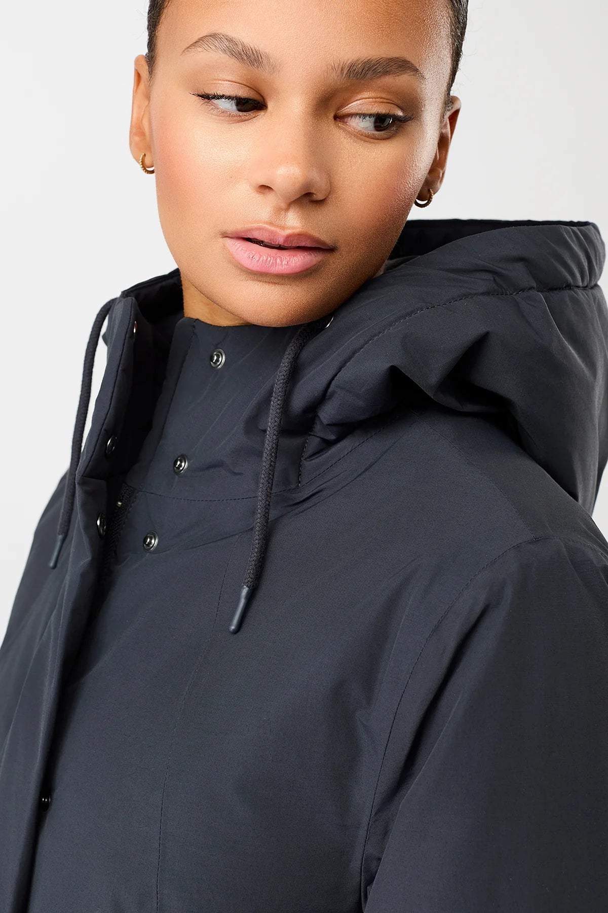 wattierter parka leicht tailliert navy (PA011CN08)