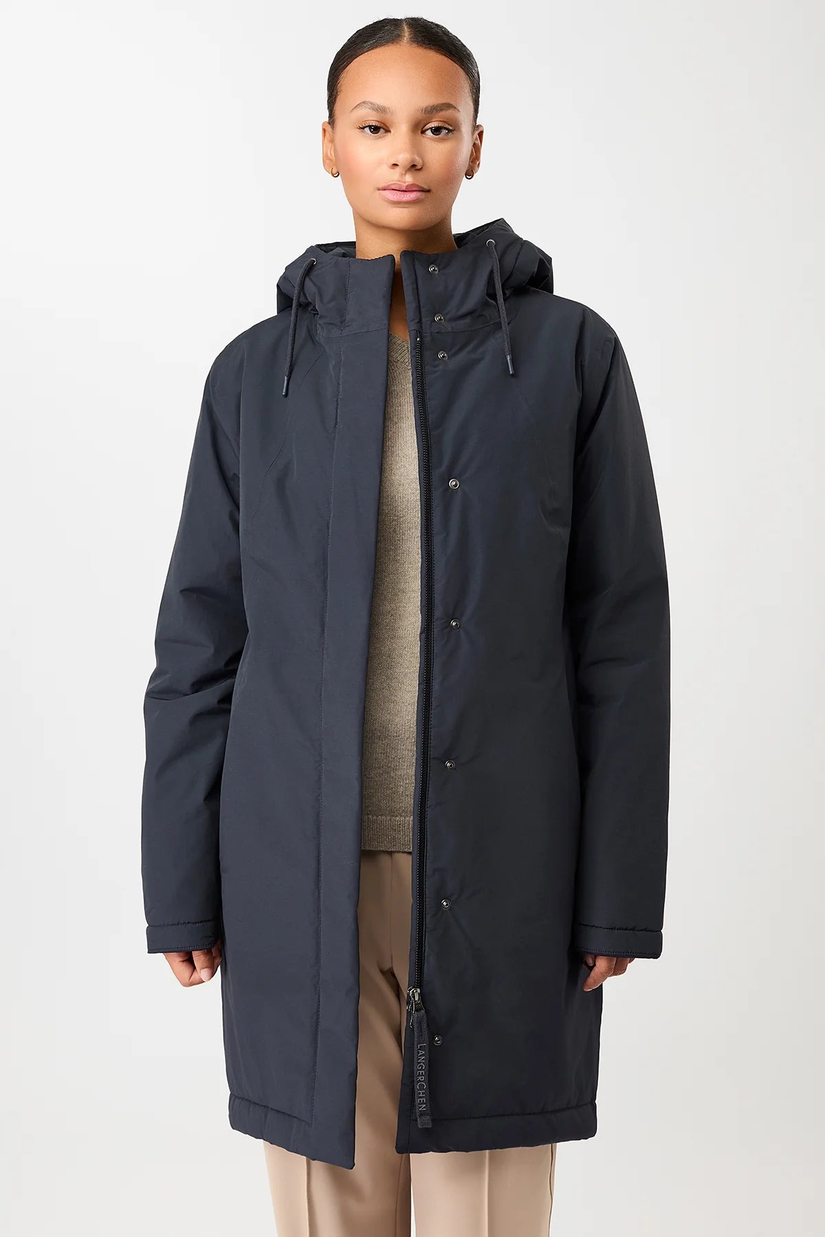 wattierter parka leicht tailliert navy (PA011CN08)