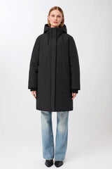 lange jacke mit kapuze und eco daune black (PA092CN08)