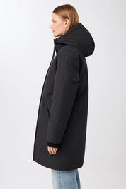 lange jacke mit kapuze und eco daune black (PA092CN08)