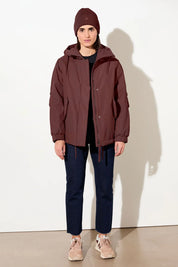 wattierter kurzparka in lockerem volumen burgundy (PA156CN08)