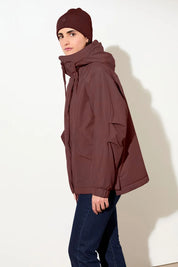 wattierter kurzparka in lockerem volumen burgundy (PA156CN08)