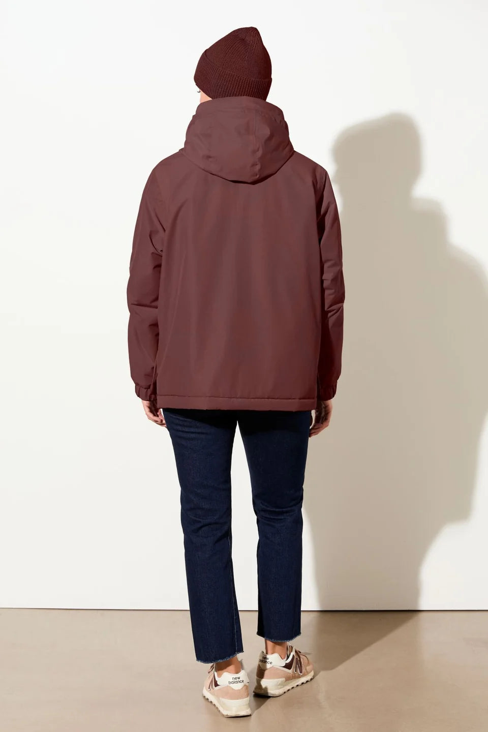 wattierter kurzparka in lockerem volumen burgundy (PA156CN08)