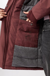 wattierter parka leicht tailliert burgundy (PA011CN08)