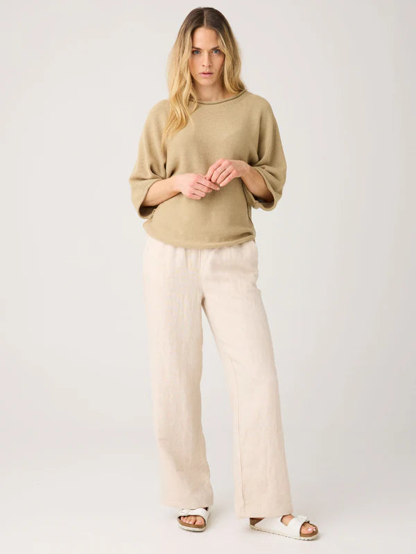posey wide mid-rise linen pants light feather gray