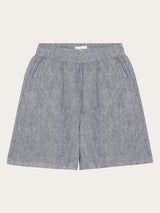 posey wide mid-rise linen shorts vintage indigo