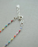 bunte perlenkette lumi - silber