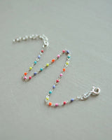 buntes perlenarmband lumi - silber