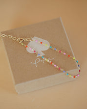 buntes perlenarmband lumi - vergoldet