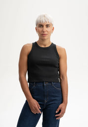 cropped ribbed tanktop prisha schwarz
