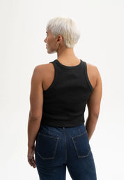 cropped ribbed tanktop prisha schwarz