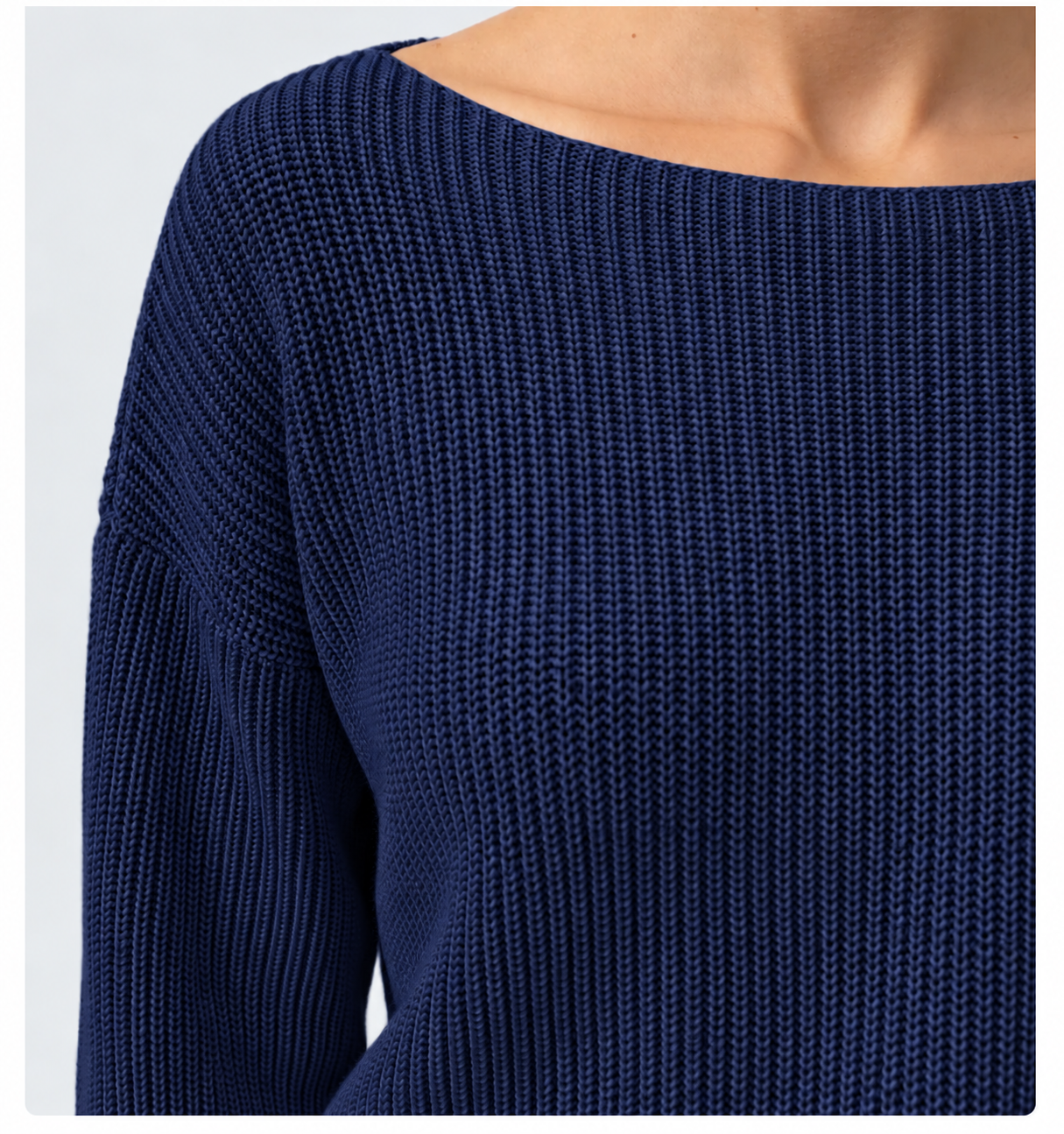 boatneck knit pullover patriot blue