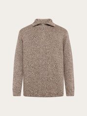 quater zip sweater brown multi