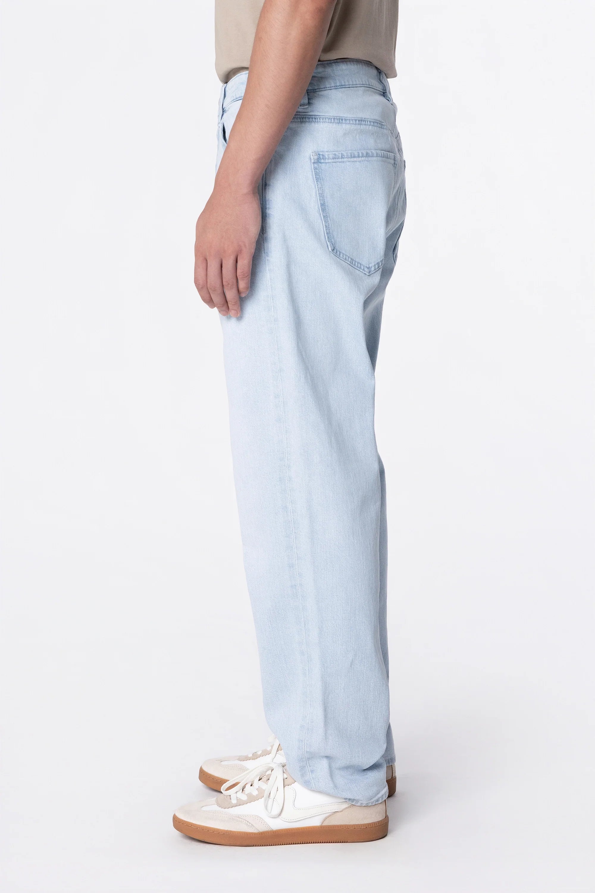 jeans rise relaxed tapered - basic - ice blue