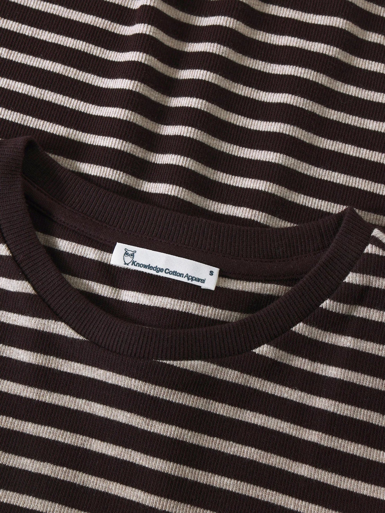 rib t-shirt stripe-brown
