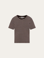 rib t-shirt stripe-brown