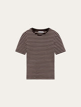 rib t-shirt stripe-brown