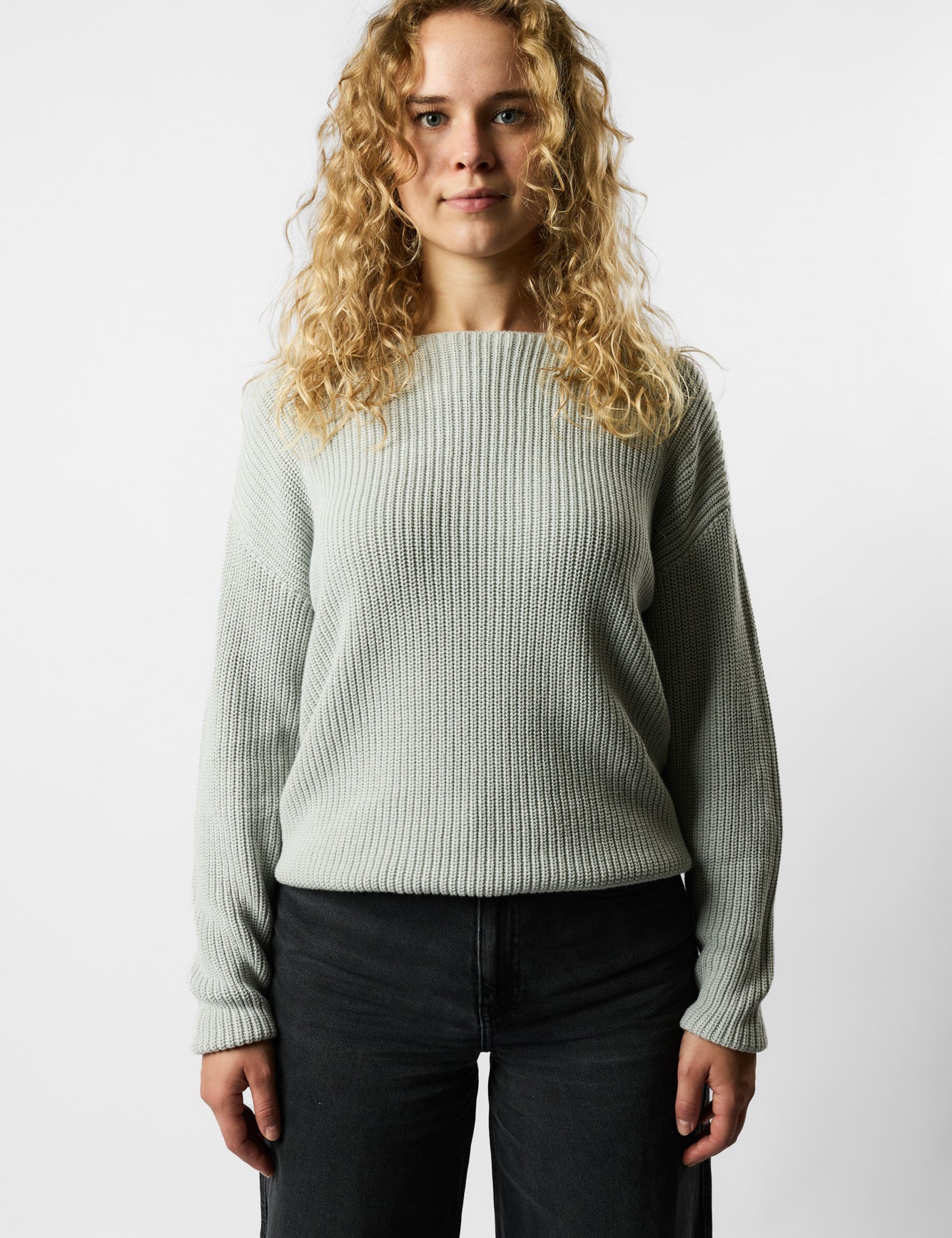 boatneck organic knit pullover