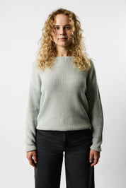 boatneck organic knit pullover