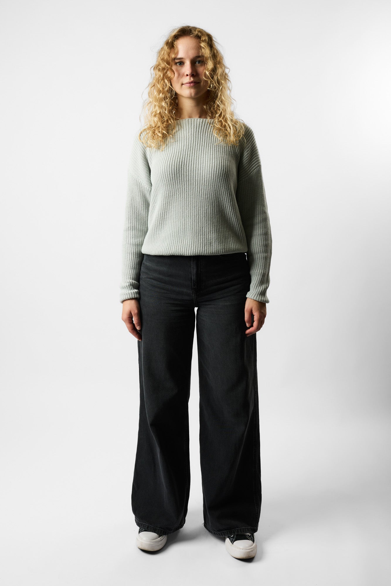 boatneck organic knit pullover