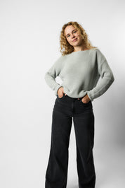 boatneck organic knit pullover