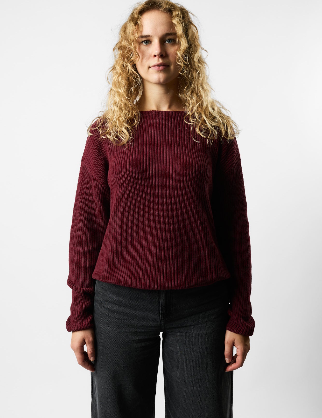boatneck organic knit pullover