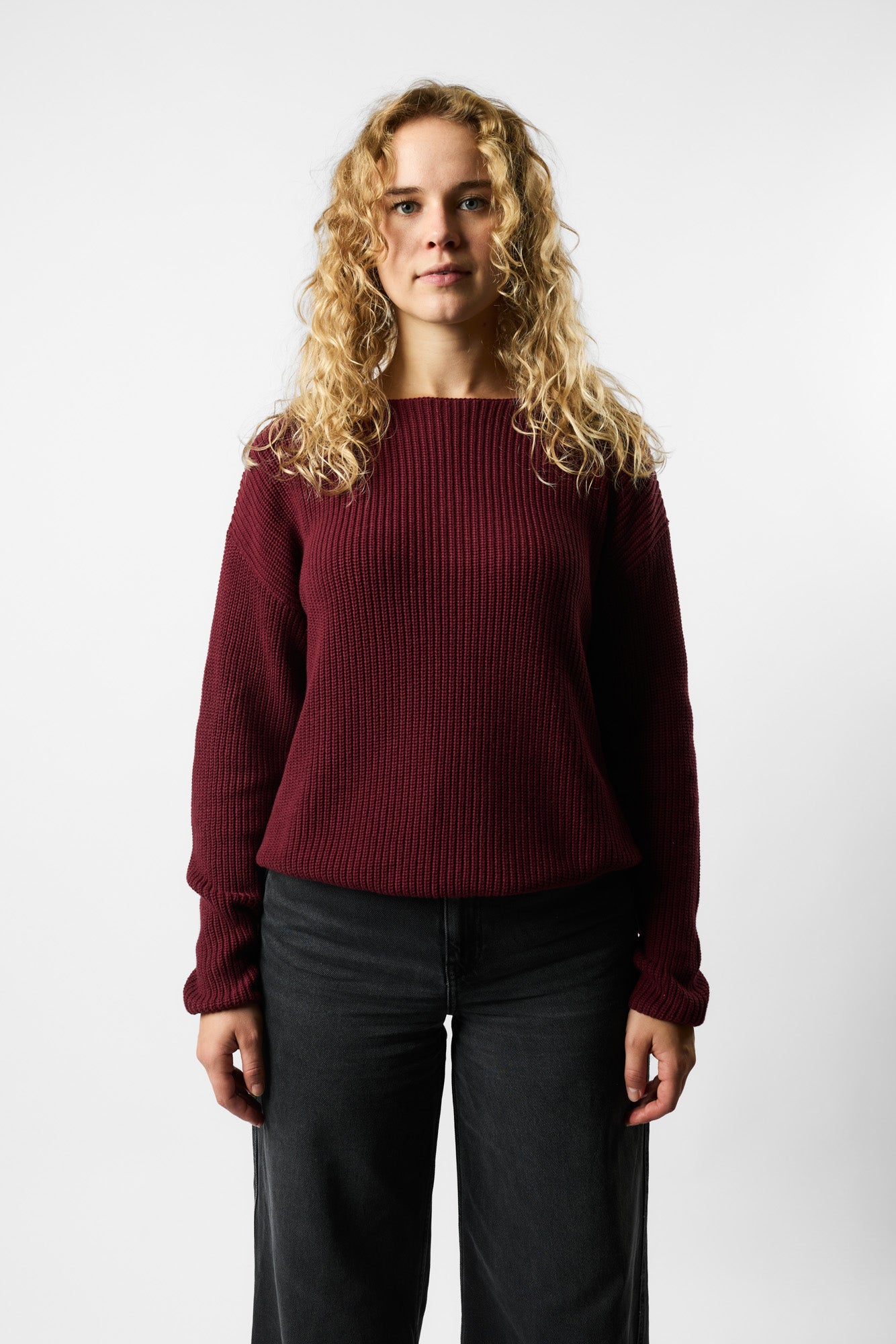 boatneck organic knit pullover