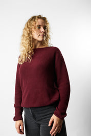 boatneck organic knit pullover