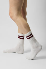 sock stripes eggplant