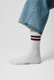 sock stripes eggplant