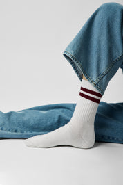 sock stripes eggplant