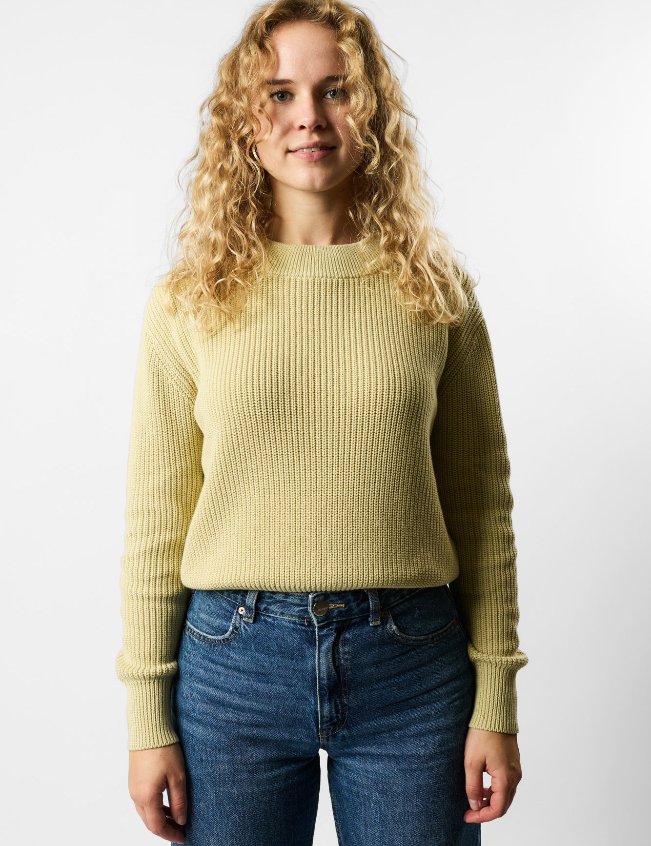 cropped organic knit pullover