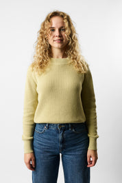cropped organic knit pullover