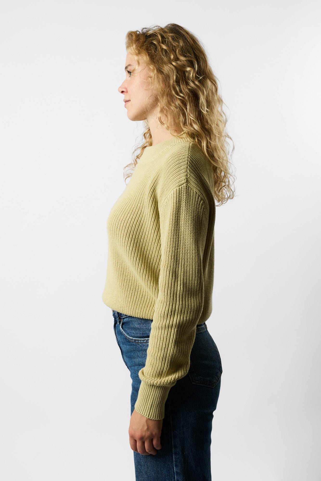 cropped organic knit pullover