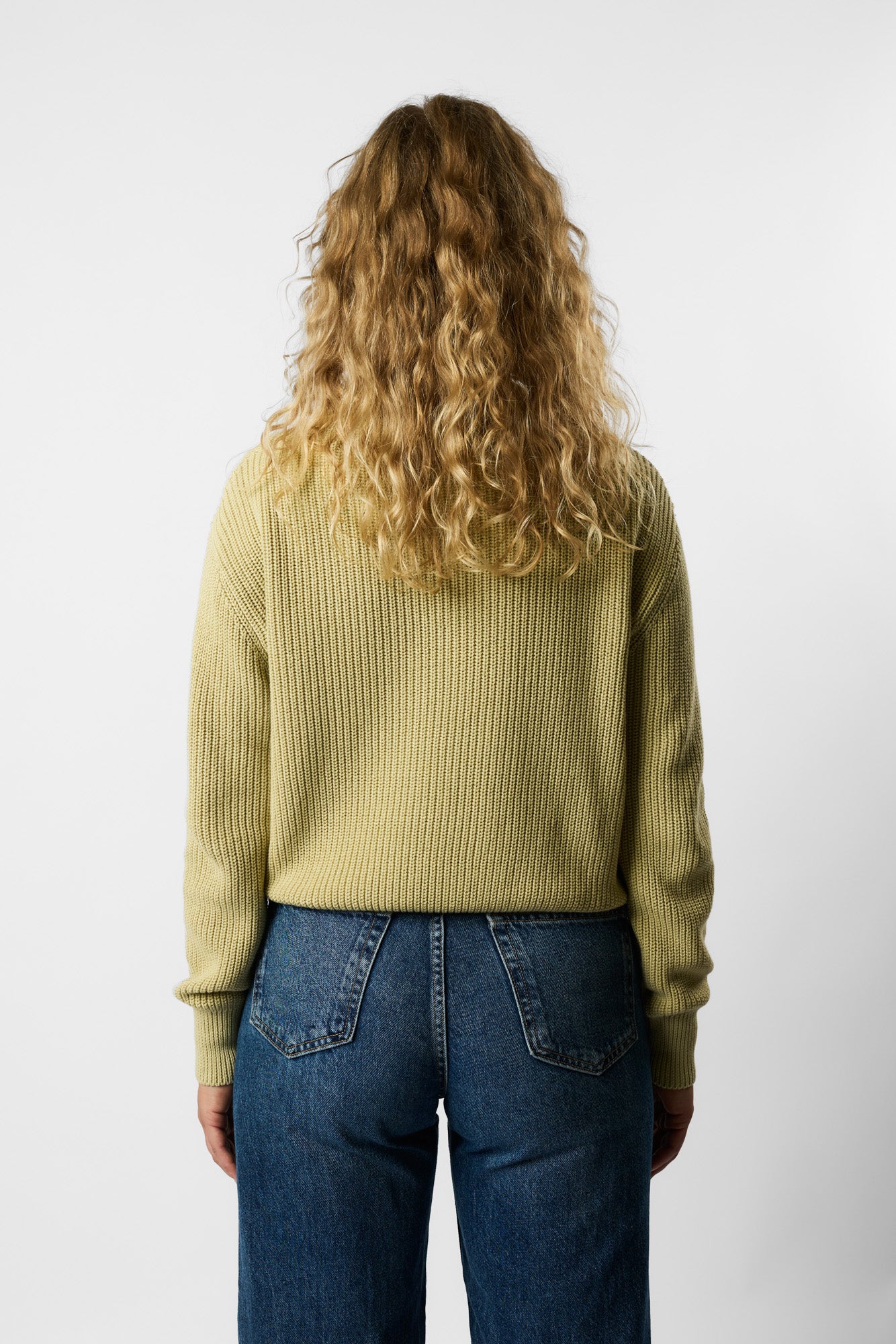 cropped organic knit pullover