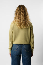 cropped organic knit pullover