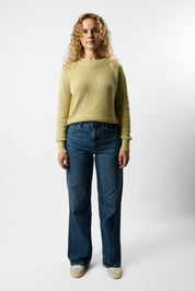 cropped organic knit pullover