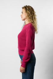 cropped organic knit pullover