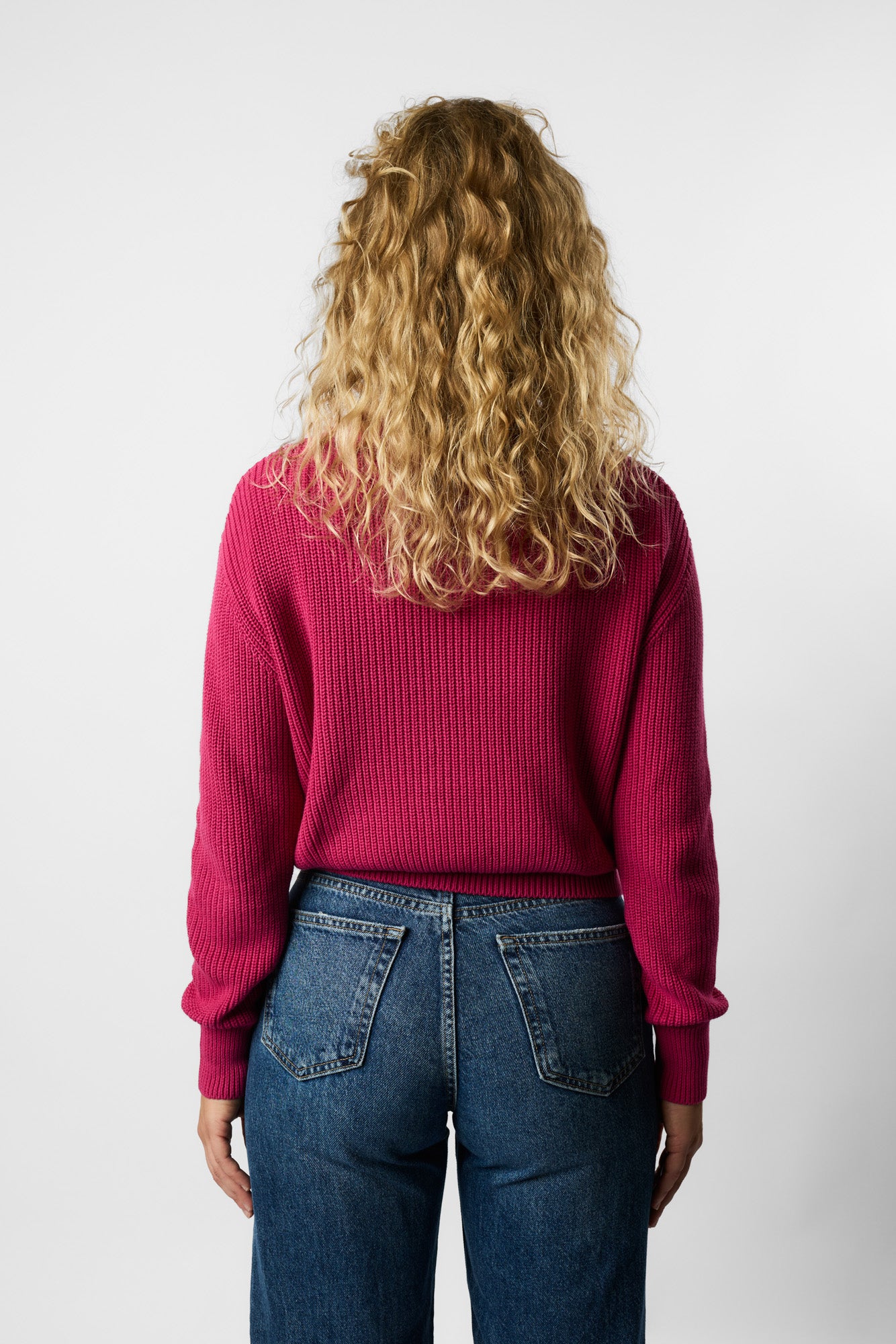 cropped organic knit pullover