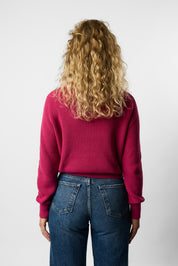 cropped organic knit pullover