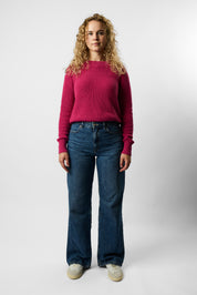 cropped organic knit pullover