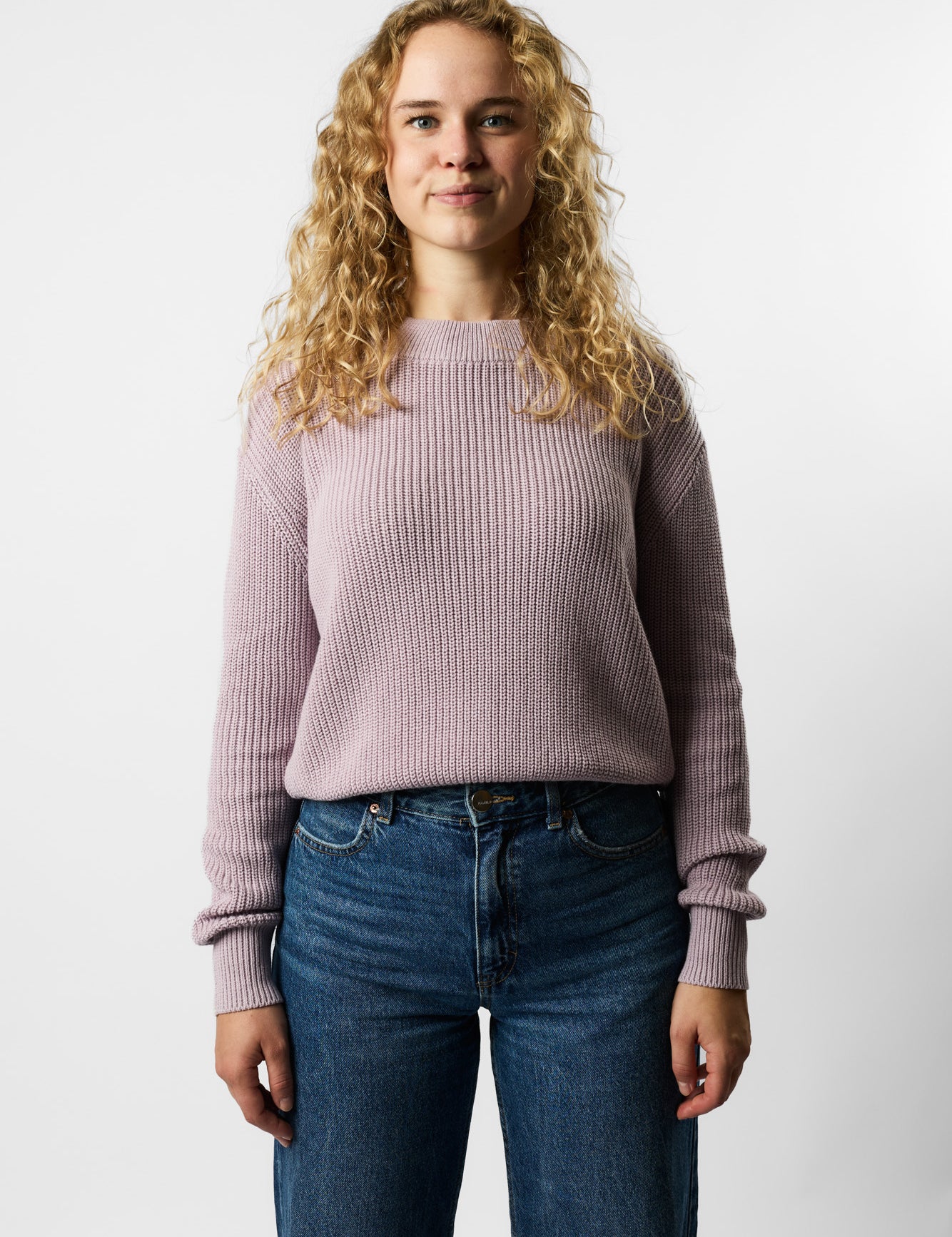 cropped organic knit pullover