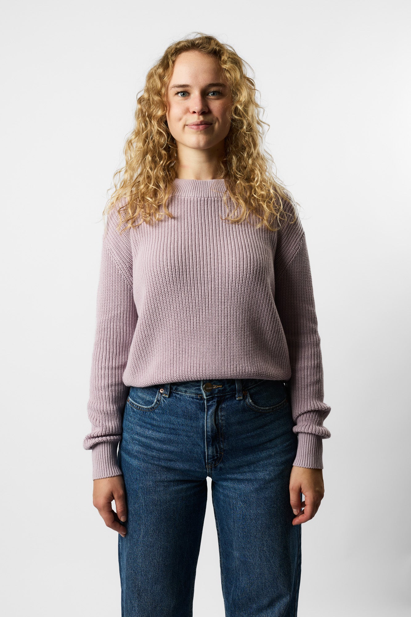 cropped organic knit pullover