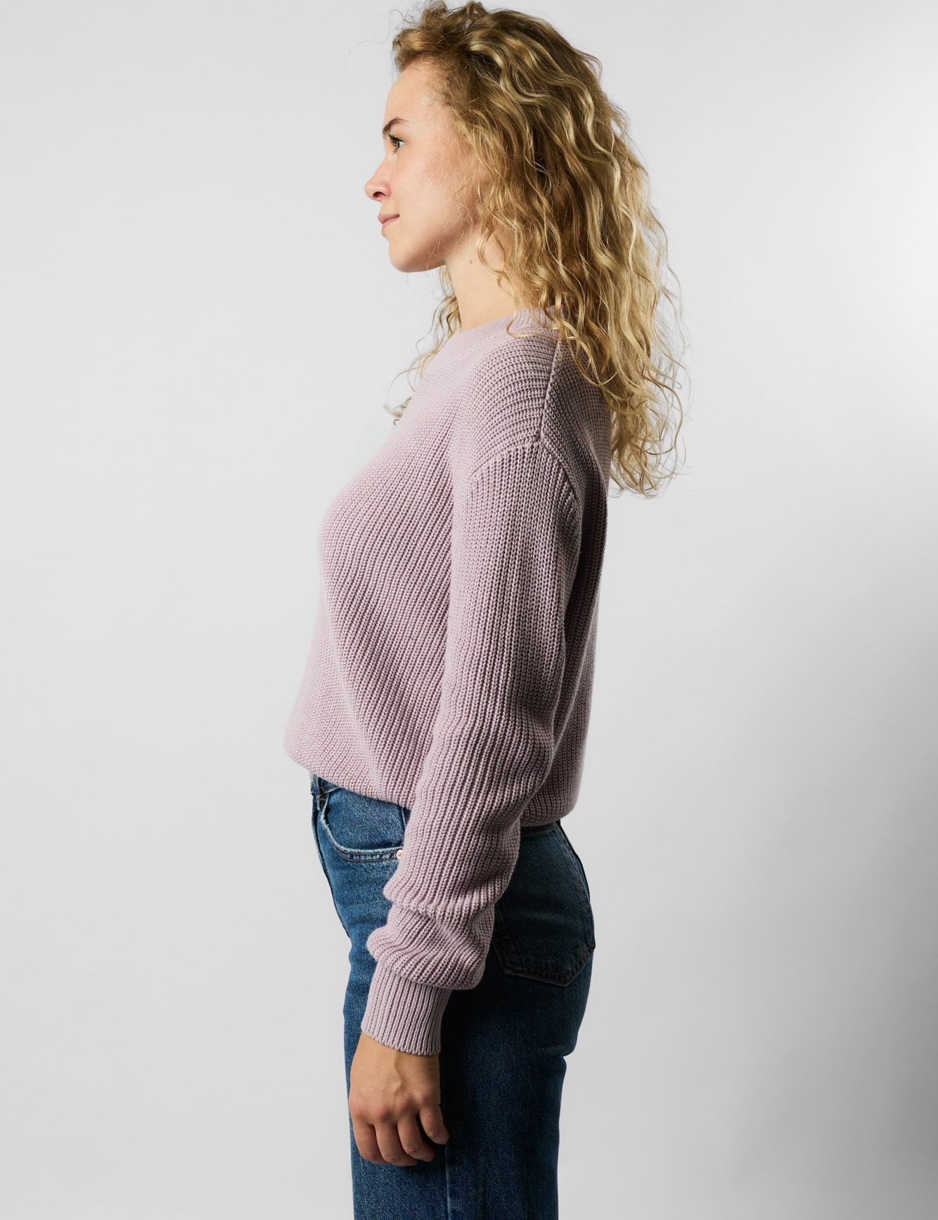 cropped organic knit pullover