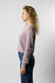 cropped organic knit pullover