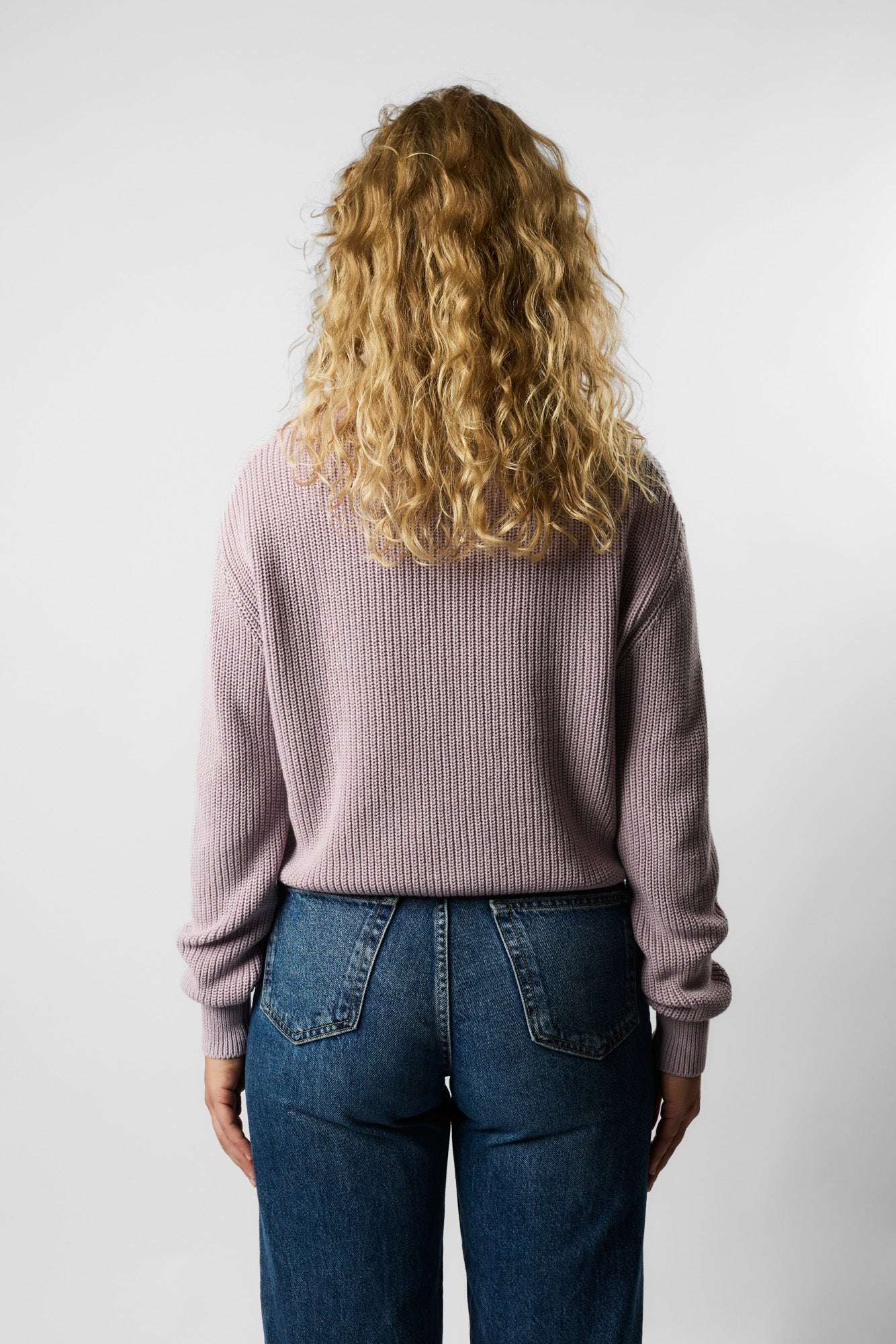 cropped organic knit pullover