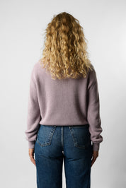 cropped organic knit pullover